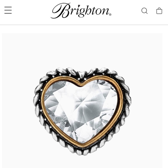🆕 Brighton Corina Ring bead Clear heart crystal trimmed in silver & gold - Picture 5 of 8